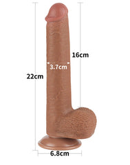 LoveToy - Skin-Schiebe-Dildo 22 cm (Ø 3,7 cm) - Braun
