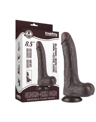 LoveToy - Hautgleitdildo 22 cm (Ø 4,3 cm) - Schwarz