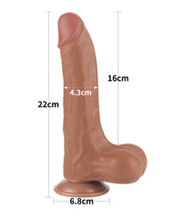 LoveToy - Skin-Schiebe-Dildo 22 cm (Ø 4,3 cm) - Braun