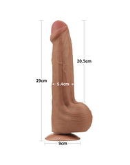 LoveToy - Sliding Skin Dildo 29 cm - Braun