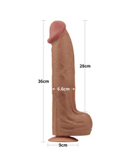 LoveToy - Sliding Skin Dildo 36 cm - Braun