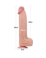 LoveToy - Sliding Skin Dildo 36 cm - Nude