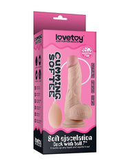 LoveToy - Soft Ejaculation Cock mit Hoden 20 cm - Spritzdildo - Nude
