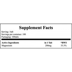 Magnesium Citrate 200mg - 100tabs.