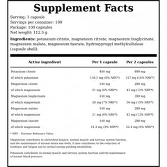 Magnesium with Potassium 1000mg - 100caps