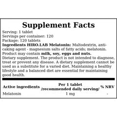 Melatonin 1mg - 120tabs. x48