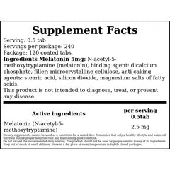 Melatonin 5mg - 120coated tabs.