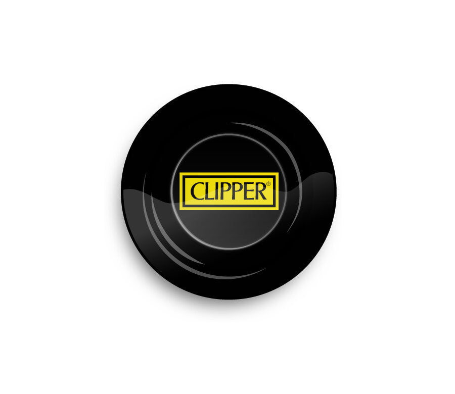 Metal Ashtray - 135mm - Clipper Logo Black - Display - 6 Stück