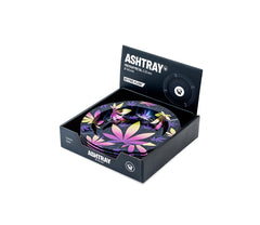 Metal Ashtray - 135mm - Leaves 37 2/4 metallic - Display - 6 Stück