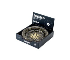 Metal Ashtray - 135mm - Leaves 38 3/4 Gold metallic - Display - 6 Stück