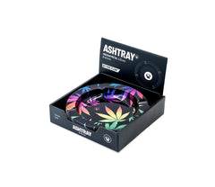 Metal Ashtray - 135mm - Leaves Gradient metallic - Display - 6 Stück