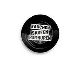 Metal Ashtray - 135mm - Rauchen Saufen Rumhuren - Display - 6 Stück