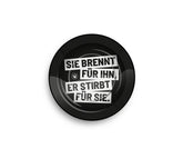 Metal Ashtray - 135mm - Sie Brennt Für Ihn - Display - 6 Stück