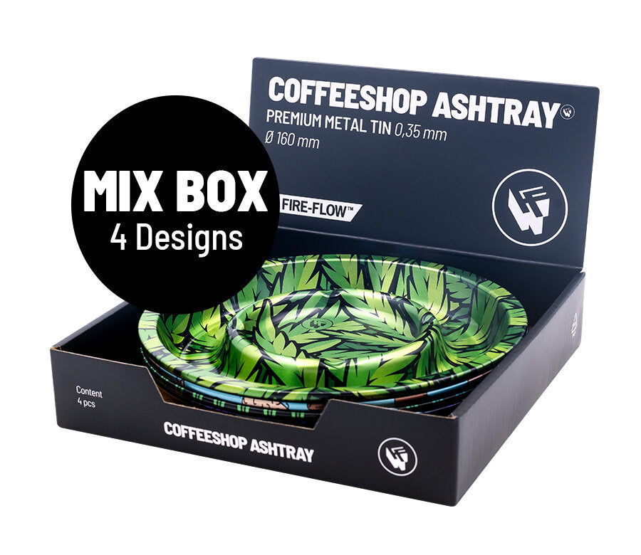 Metal Coffeeshop Ashtray - 160mm - Grösse M - Mixed - Display - 4 Stück