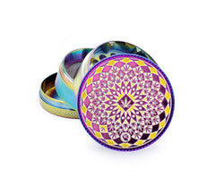 Metal Grinder - 50mm - 4 Layers - Icy - Leaf Pattern - Display - 4 Stück