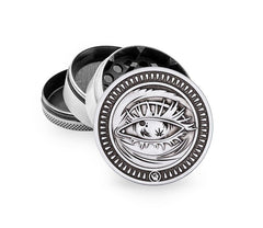 Metal Grinder - 50mm - 4 Layers - Silver - Faded - Display - 4 Stück