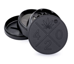 Metal Grinder - 60mm - 4 Layers - Black - 420 - Display - 4 Stück