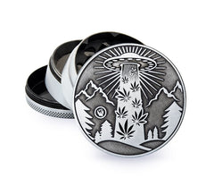 Metal Grinder - 60mm - 4 Layers - Silver - 420 Aliens - Display - 4 Stück
