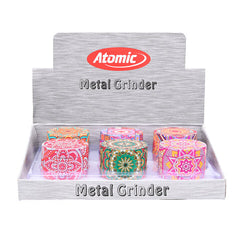 Metal Grinder - Batik Style - 52mm - 4 Layers - Display - 6 Stück