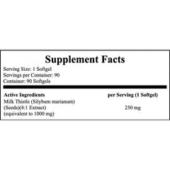 Milk Thistle 4:1 Extract 1000mg - 90softgels.