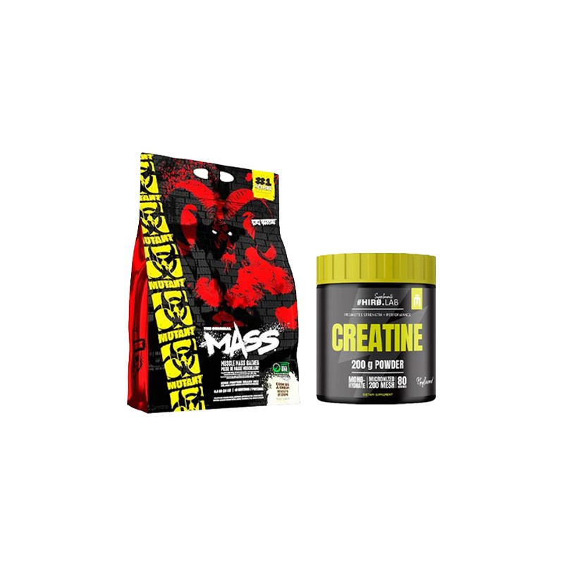 Mutant Mass 6800g Cookies & Cream + Creatine 200g Unflavored GRATIS