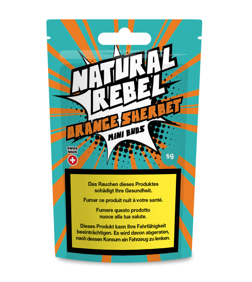 Natural Rebel CBD Mini Buds, Orange Sherbet 5g