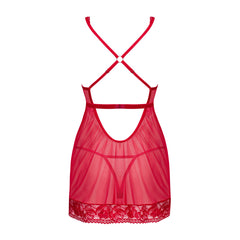 OB Lacelove babydoll & thong red