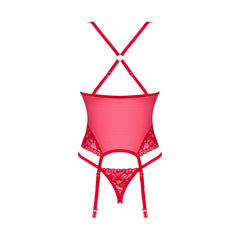 OB Lacelove corset & thong red