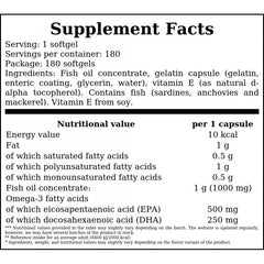 Omega-3 180 EPA / 120 DHA - 180softgels