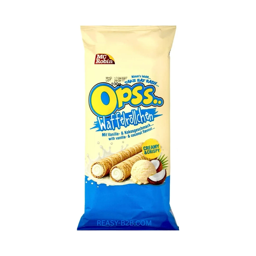 Opss Waffelröllchen Vanille & Kokos 100g