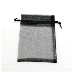 Organzabeutel 10 Stück, schwarz, 15x20 cm