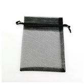 Organzabeutel 10 Stück, schwarz, 15x20 cm