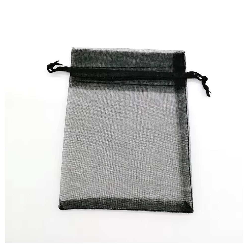 Organzabeutel 10 Stück, schwarz, 15x20 cm