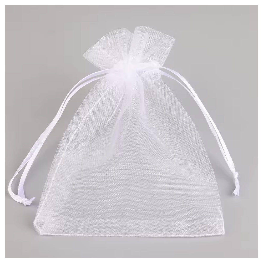 Organzabeutel 10 Stück, weiss, 10x15 cm
