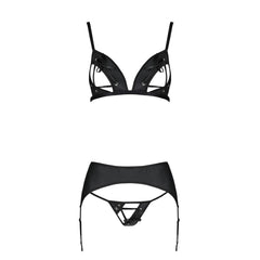 PE Miley 3pcs set with open bra black