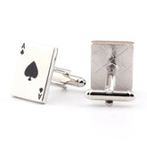 Poker Ass Manschettenknöpfe, Silber