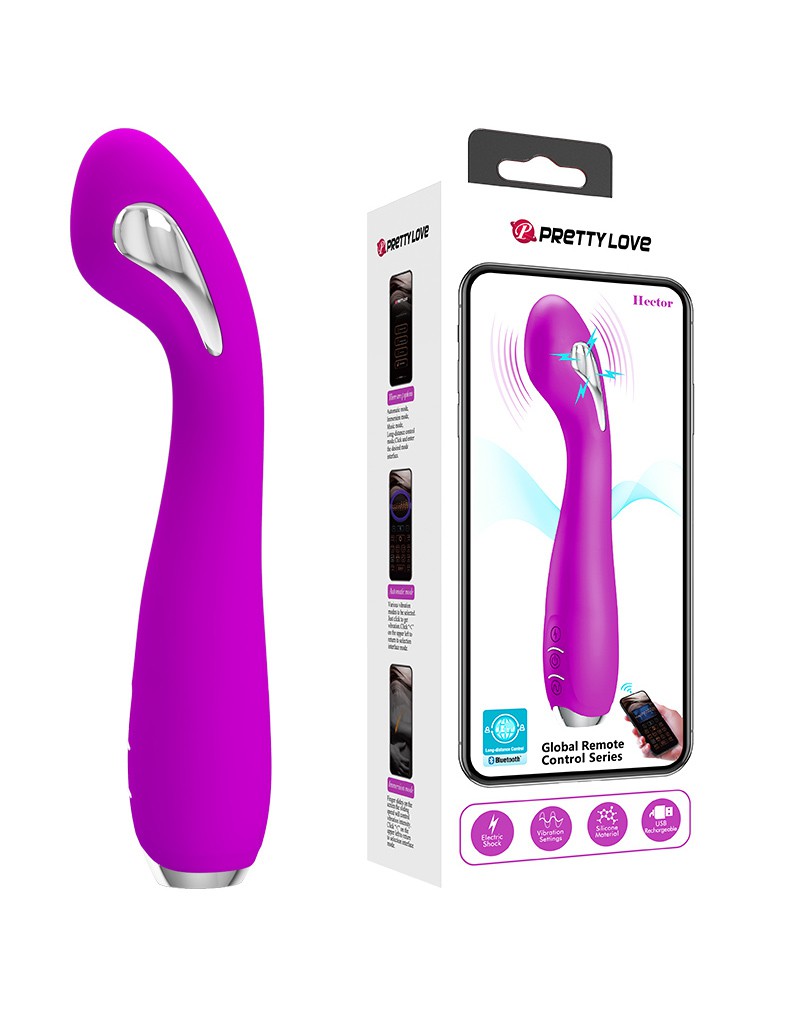 Pretty Love - Hector - Elektrischer G-Punkt-Schockvibrator mit App-Steuerung - Lila