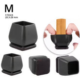 Profi Stuhlbein Silikon Filz Stulpen Quadrat, 4er-Set, Gr. M, schwarz