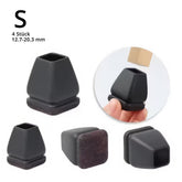 Profi Stuhlbein Silikon Filz Stulpen Quadrat, 4er-Set, Gr. S, schwarz