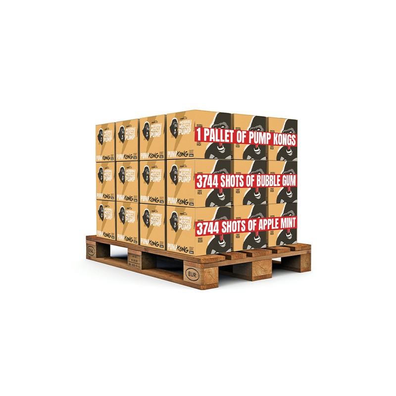 Pump Kong Shot - 80ml - 1 pallet: Bubble Gum x3744 + Apple Mint x3744