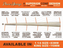 Pure Hemp - Unbleached Hemp Cones - King Size - Box - 1000 Stück