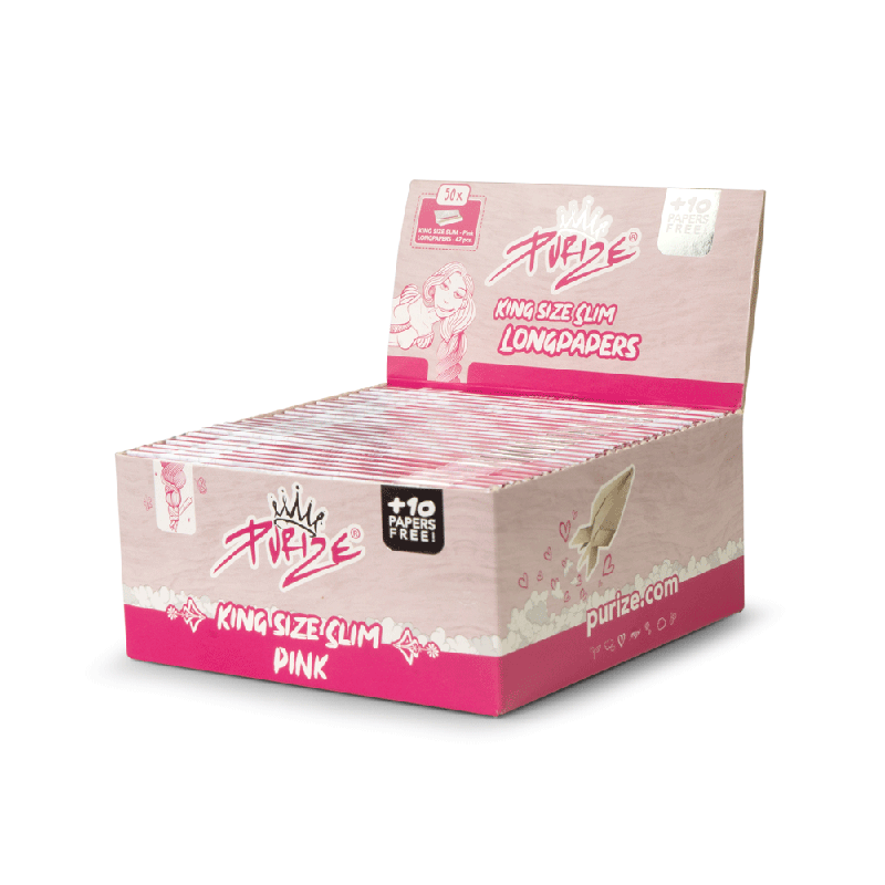 Purize - King Size Slim - Pink - Box - 50 x 42 Stück