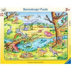 Puzzle Die kleinen Dinosaurier, 15 Teile