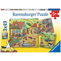 Puzzle Viel los auf dem Bauernhof, 3 x 49 Teile