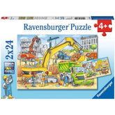 Puzzle Viel zu tun auf der Baustelle, 2 x 24 Teile