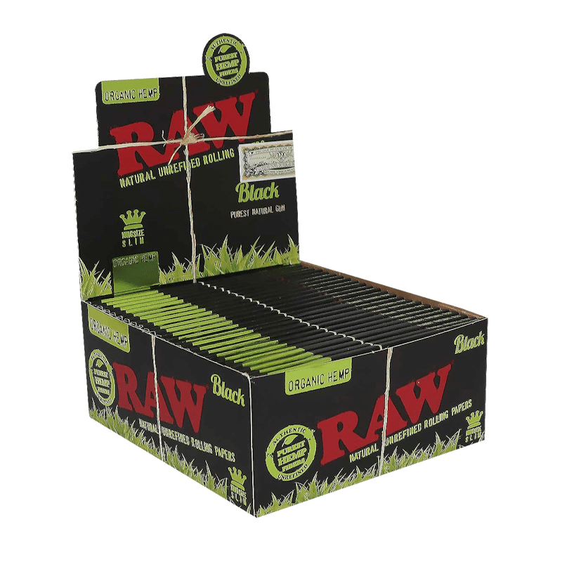 RAW - Black Organic Hemp - King Size Slim - Display - 50 x 32 Stück