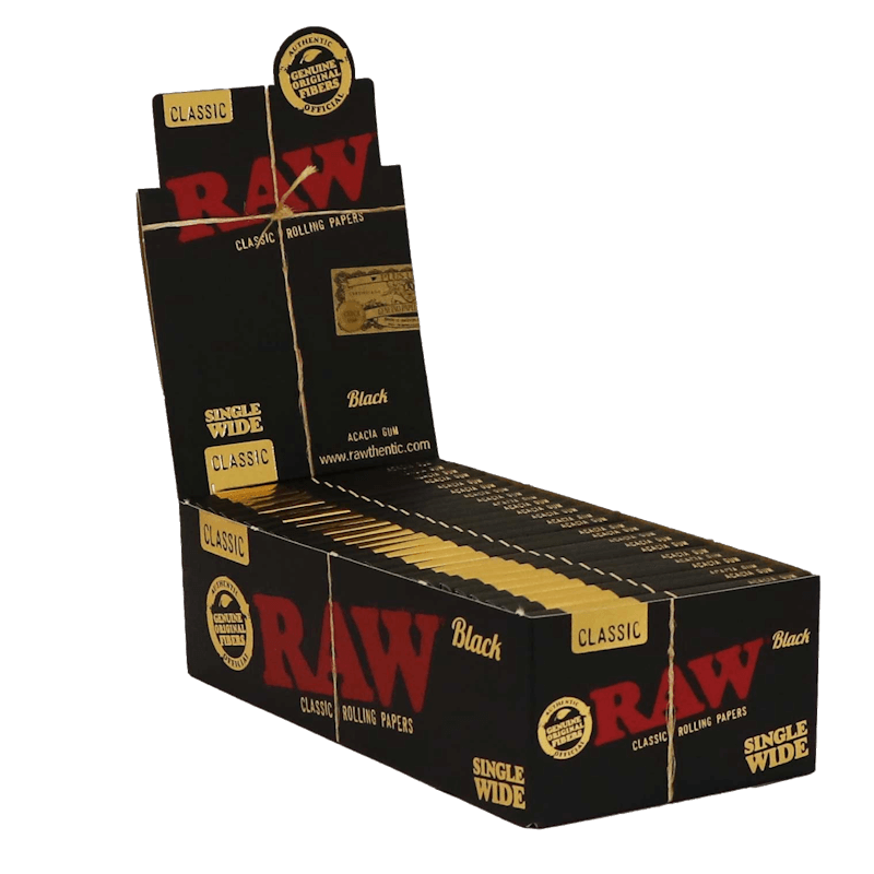 RAW - Black - Single Wide Double Window - Display - 25 x 100 Stück