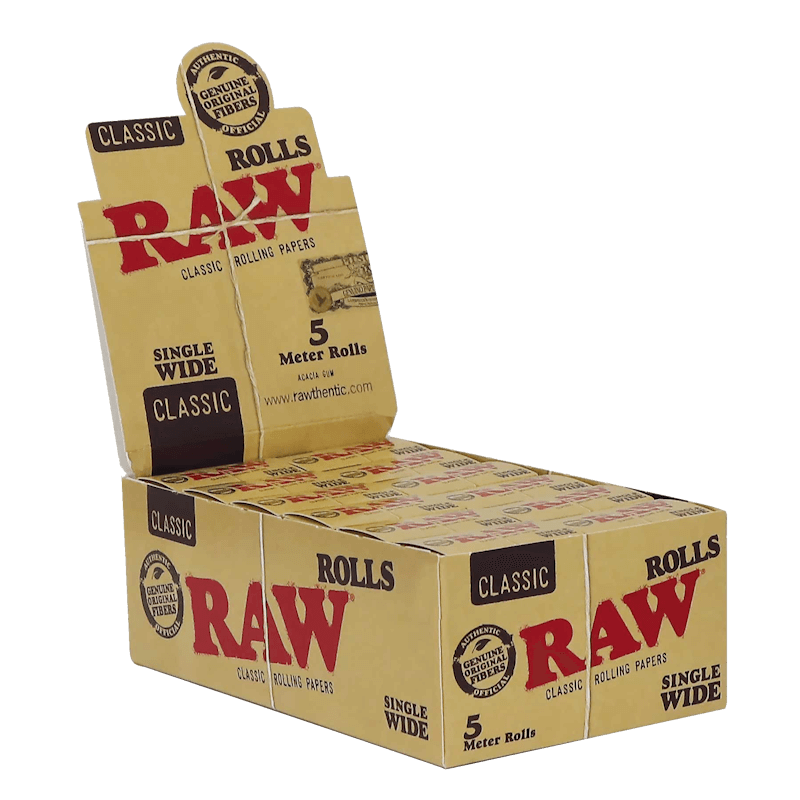 RAW - Classic - Rolls Single Wide - 5m - Display - 24 Stück