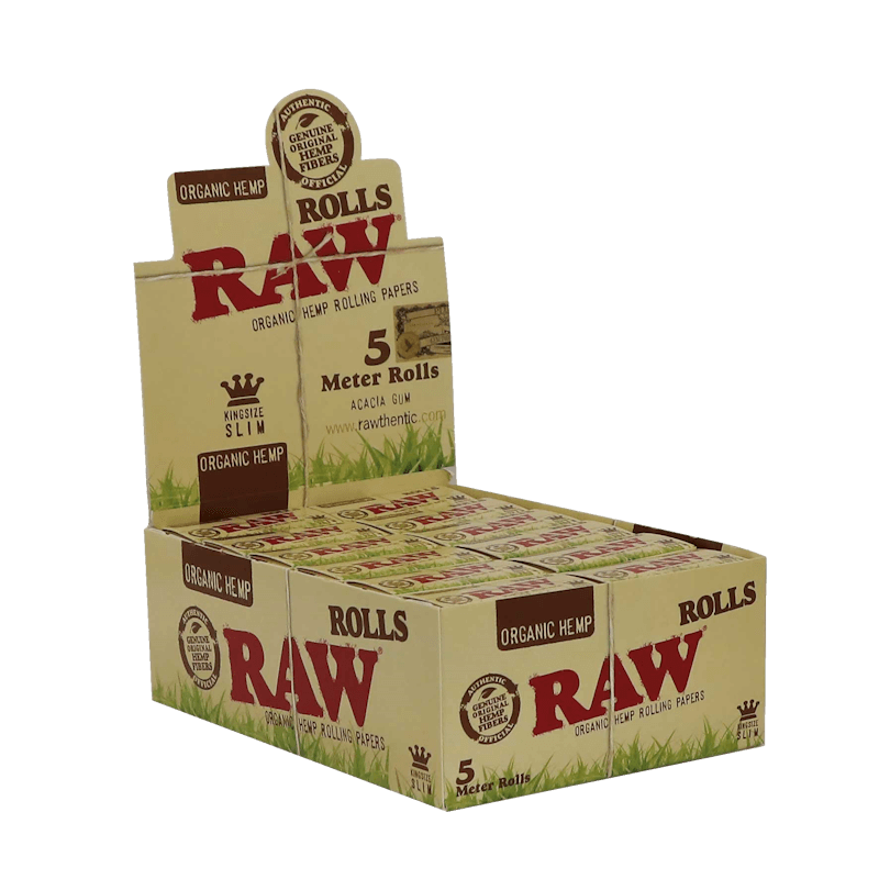 RAW - Organic Hemp - Rolls Slim - 5m - Display - 24 Stück
