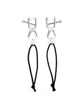 Rimba Bondage Play – Verstellbare Nippelklemmen ohne Kette – Schwarz und Silber